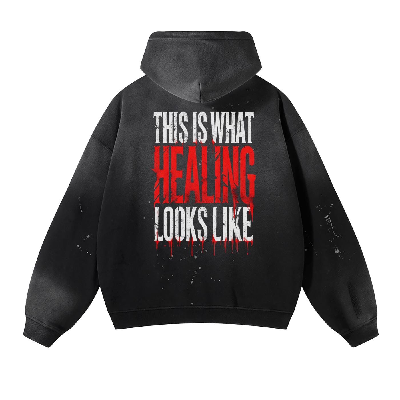 Vintage Wash Frayed Fleece Hoodie - 360 GSM